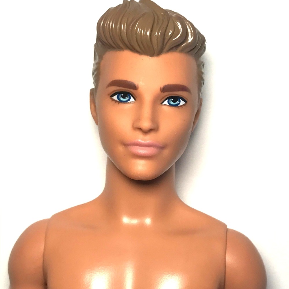 Nude Barbie 2016 Fashionistas #4 Light Brown Molded Hair Ken Male DWK45 Doll
